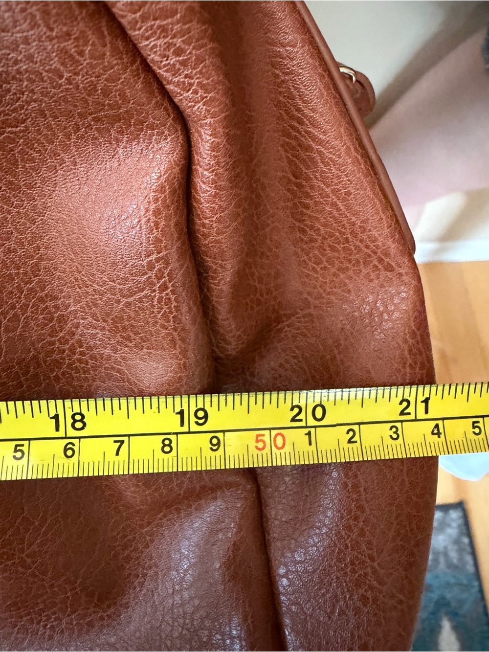 Sole Society Brown Faux Leather Weekender Travel Duffel Bag Shoe Compartment - Picture 5 of 11